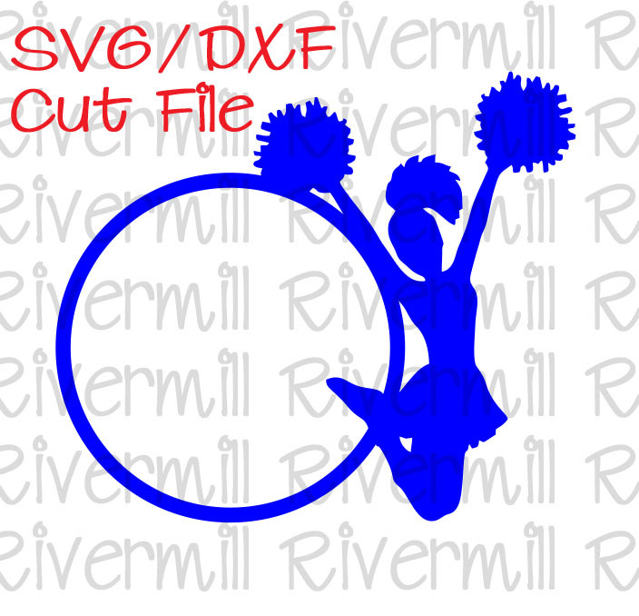 SVG DXF Cheerleader Monogram Frame Cut File