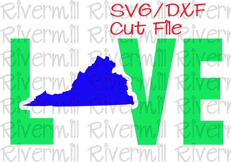 SVG DXF Virginia Love Cut File