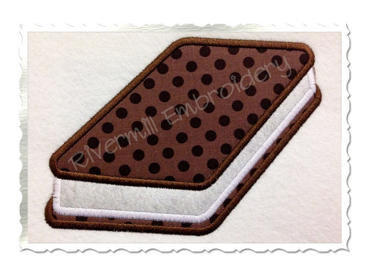 Applique Ice Cream Sandwich Machine Embroidery Design
