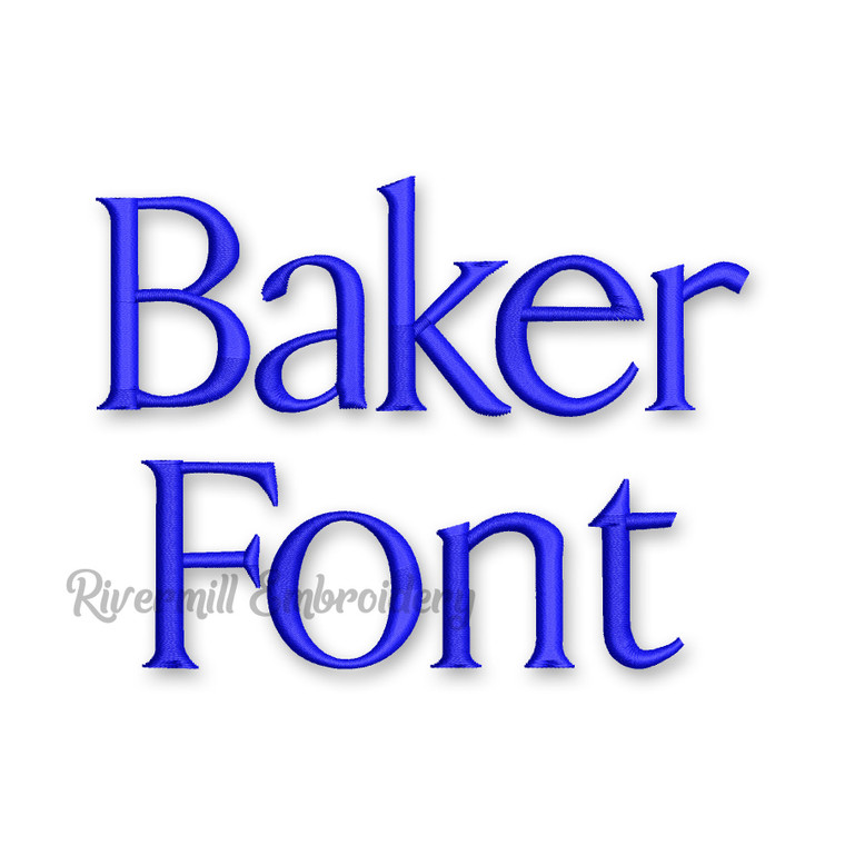 Baker Machine Embroidery Font