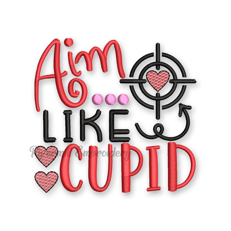 Aim Like Cupid Valentine's Day Toilet Paper Machine Embroidery Design