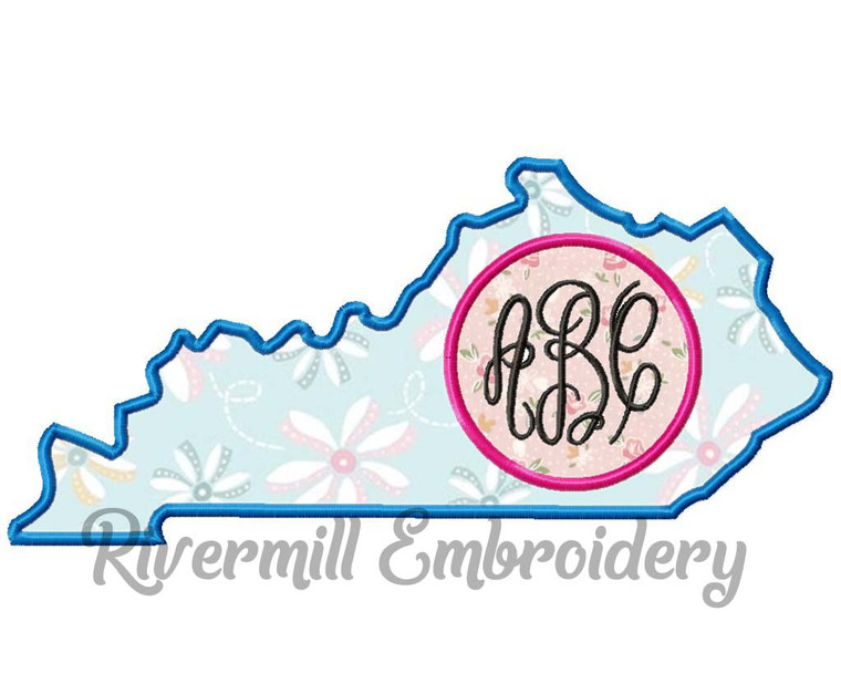Kentucky Applique Monogram Frame Machine Embroidery Design