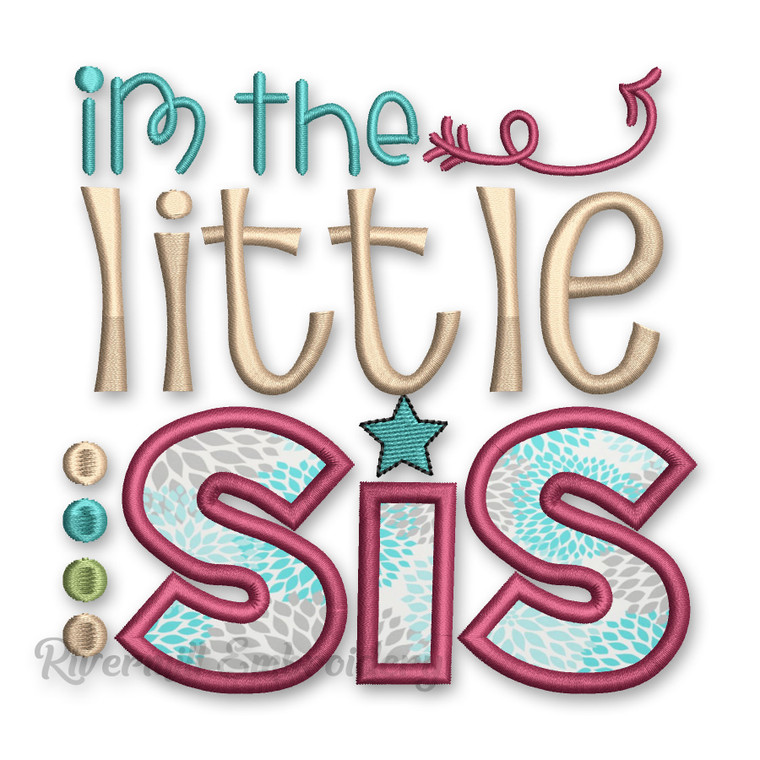 Little Sis Sister Applique Machine Embroidery Design