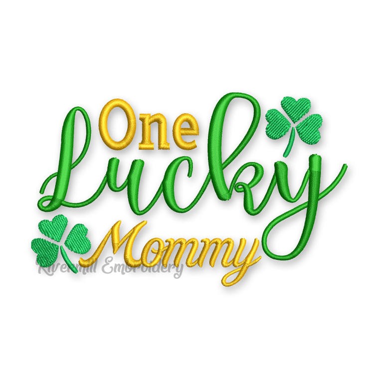 One Lucky Mommy St. Patrick's Day Machine Embroidery Design