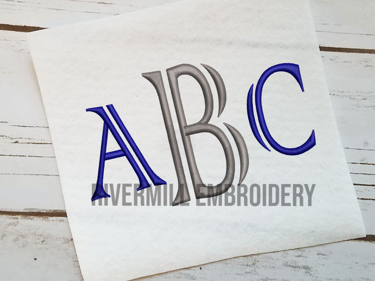 Colonial Monogram Machine Embroidery Font Alphabet