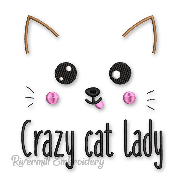 Crazy Cat Lady Machine Embroidery Design