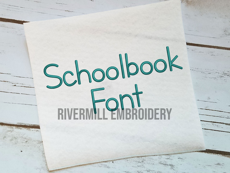Schoolbook Font Machine Embroidery Alphabet