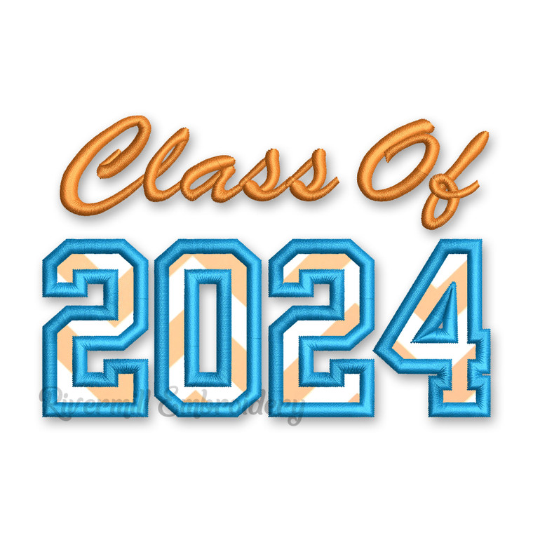 Class of 2024 Applique Machine Embroidery Design