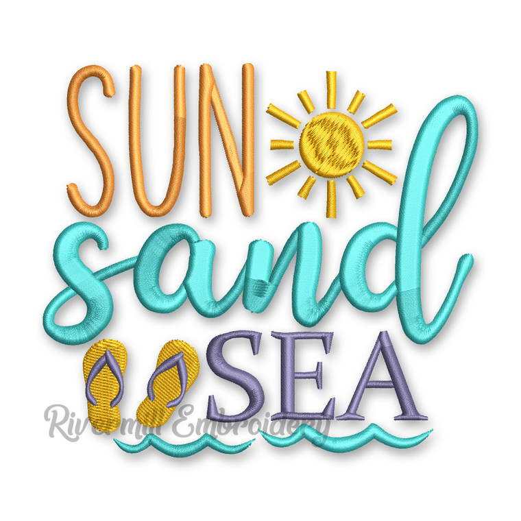 Sun Sand Sea Machine Embroidery Design