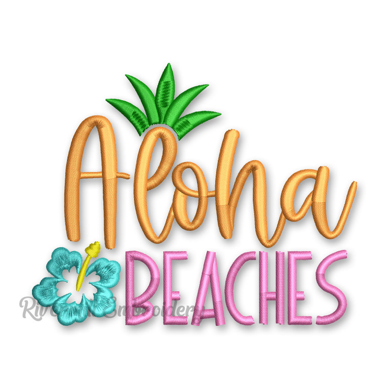 Aloha Beaches Machine Embroidery Design