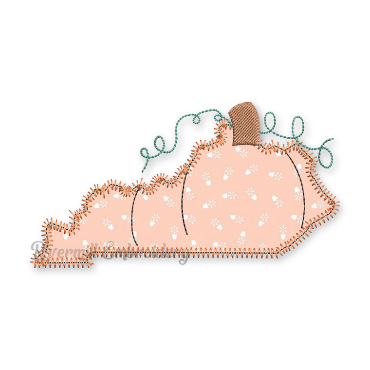 Zig Zag Applique Kentucky as a Pumpkin Machine Embroidery Design