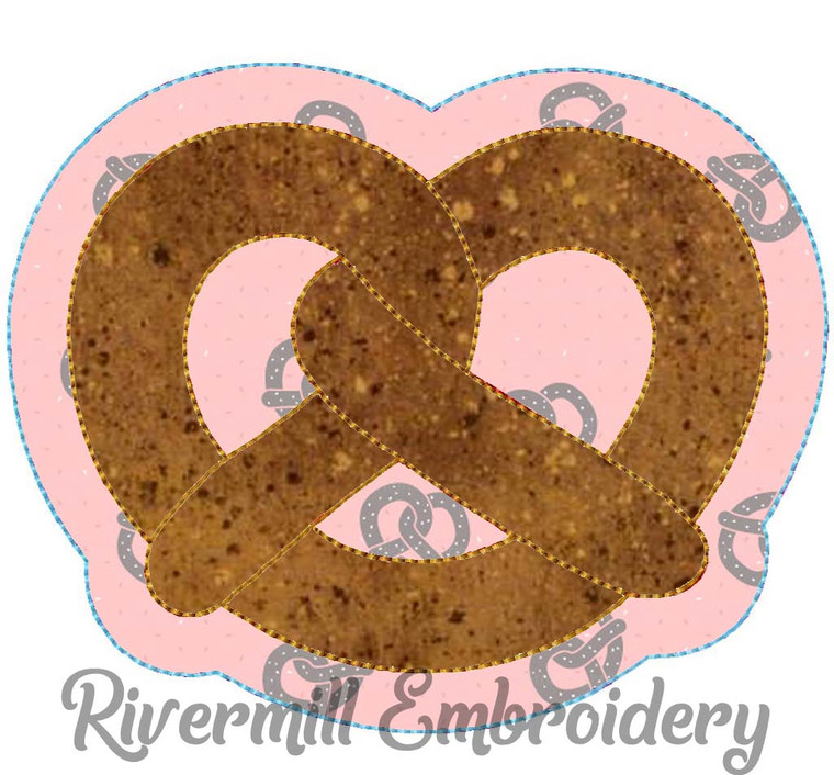 Raggy Double Applique Pretzel Machine Embroidery Design