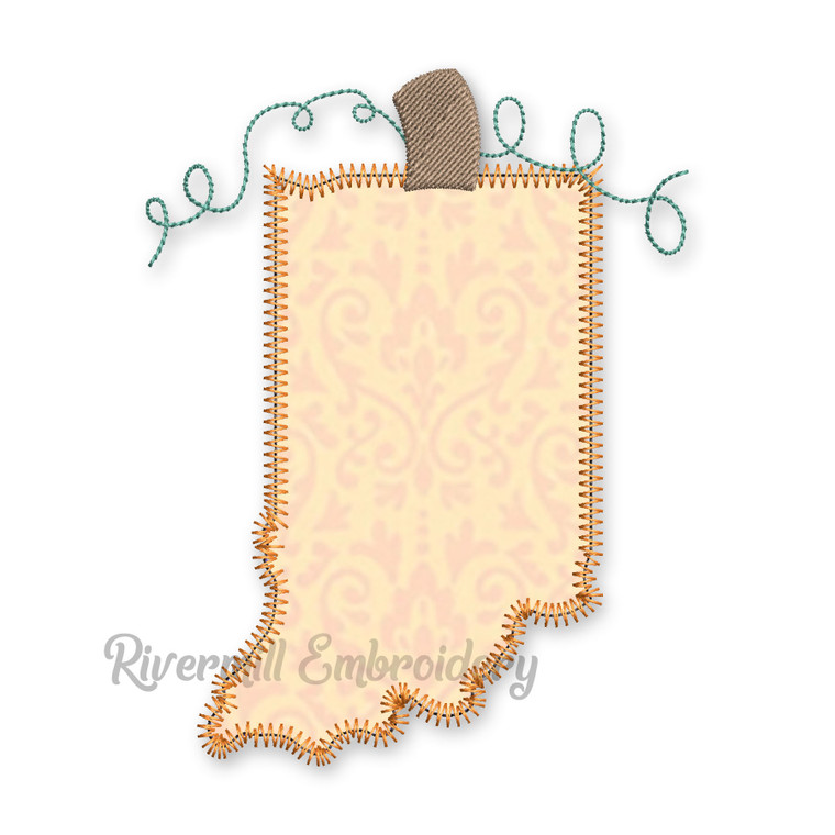 Zig Zag Applique Indiana as a Pumpkin Machine Embroidery Design