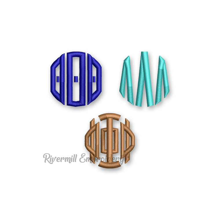 Greek Circle Monogram Machine Embroidery Font Alphabet