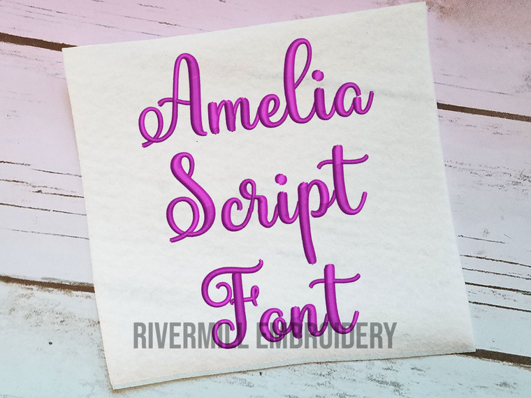 Amelia Script Machine Embroidery Font Alphabet
