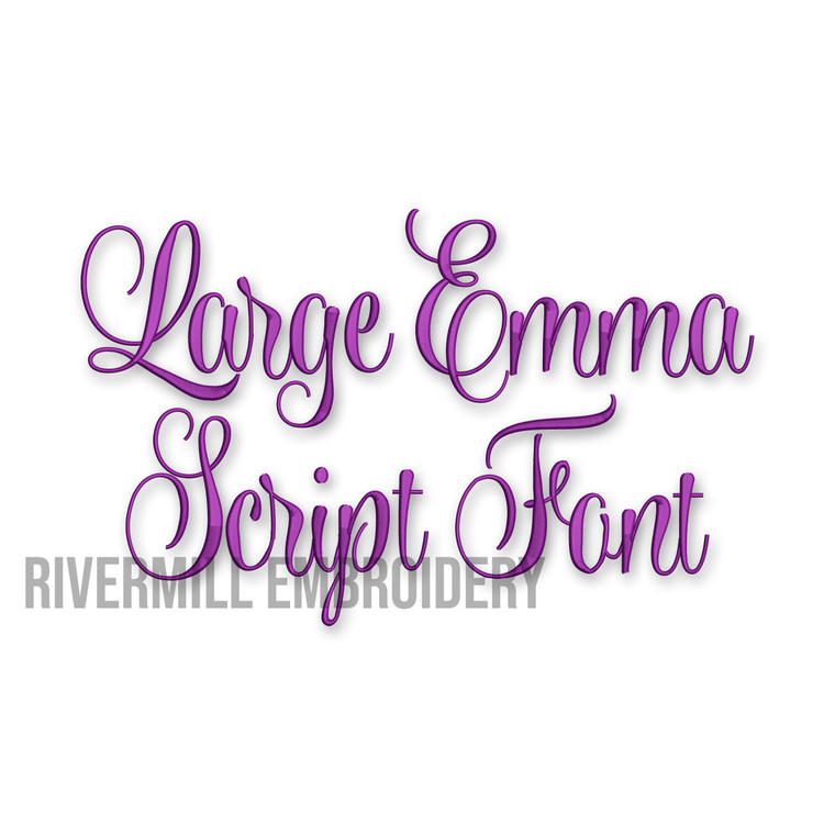 Large Emma Script Machine Embroidery Font Alphabet