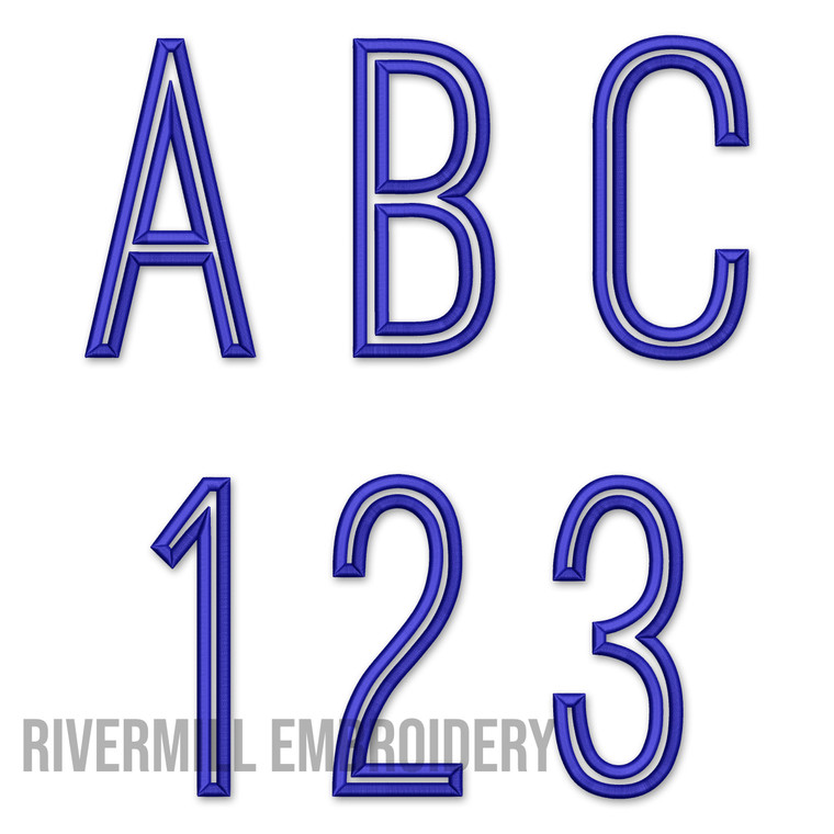 Large Tall Thin Outline Font Machine Embroidery Font Alphabet