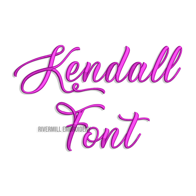 Kendall Machine Embroidery Font Alphabet