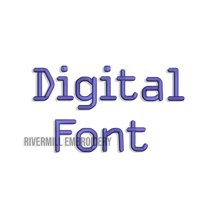 Digital Machine Embroidery Font Alphabet