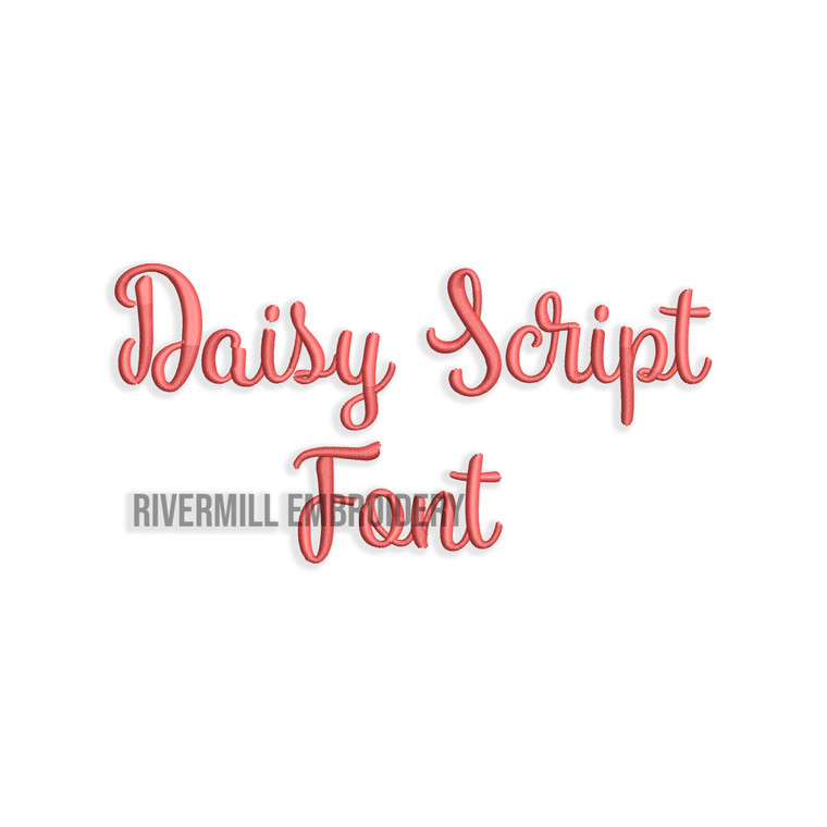 Daisy Script Machine Embroidery Font Alphabet
