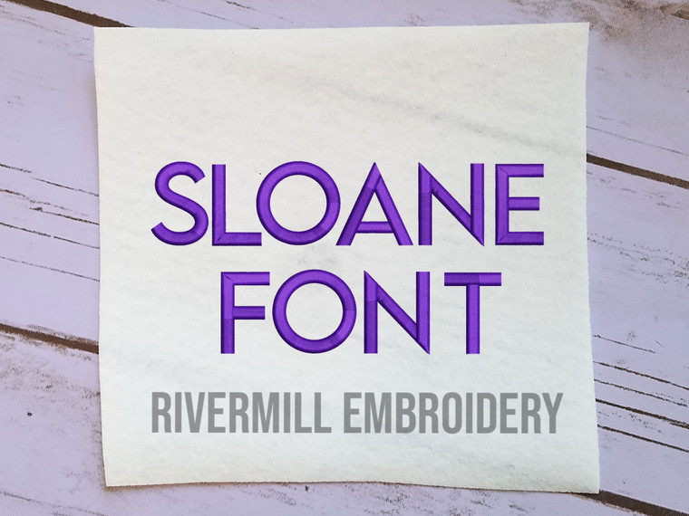 Sloane Machine Embroidery Font Alphabet