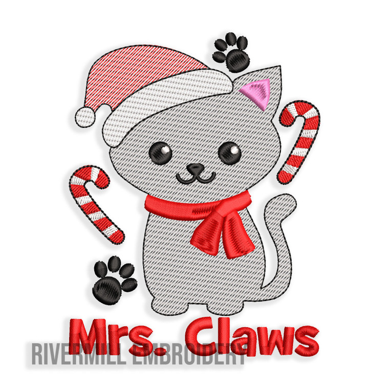 Mrs Claws Christmas Sketch Machine Embroidery Design