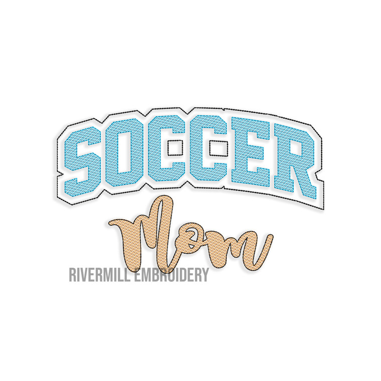 Soccer Mom Sketch Machine Embroidery Design