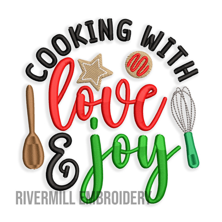 Cooking With Love & Joy Christmas Machine Embroidery Design