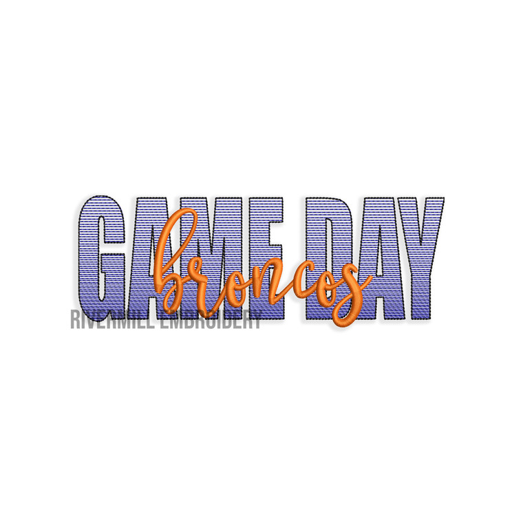 Game Day Broncos Machine Embroidery Design