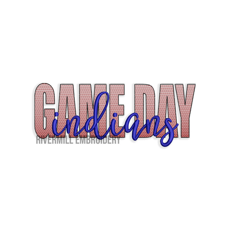 Game Day Indians Machine Embroidery Design