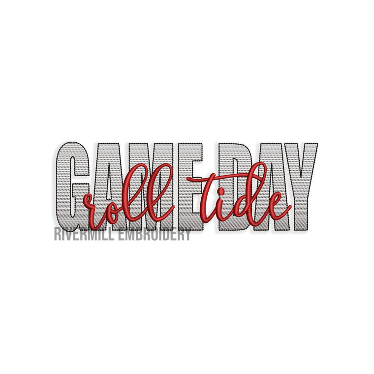 Game Day Roll Tide Machine Embroidery Design