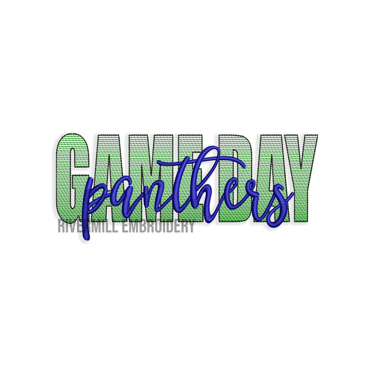 Game Day Panthers Machine Embroidery Design