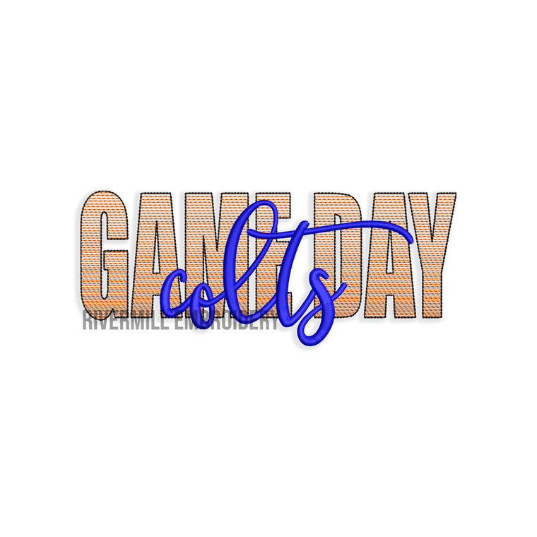 Game Day Colts Machine Embroidery Design