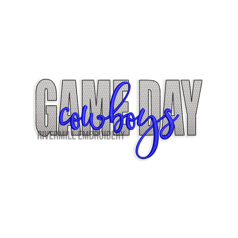 Game Day Cowboys Machine Embroidery Design