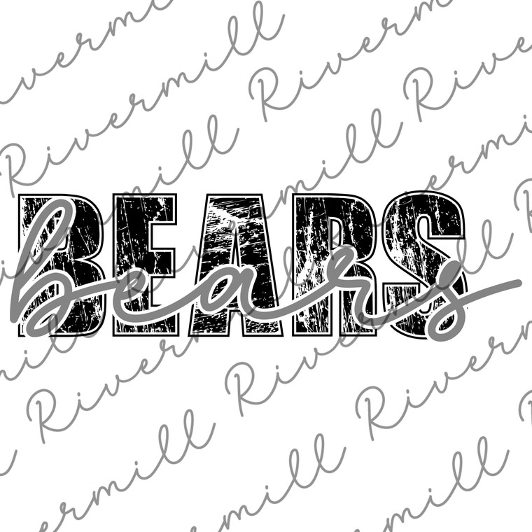 Bears SVG PNG Distressed Sports Team Name Printable