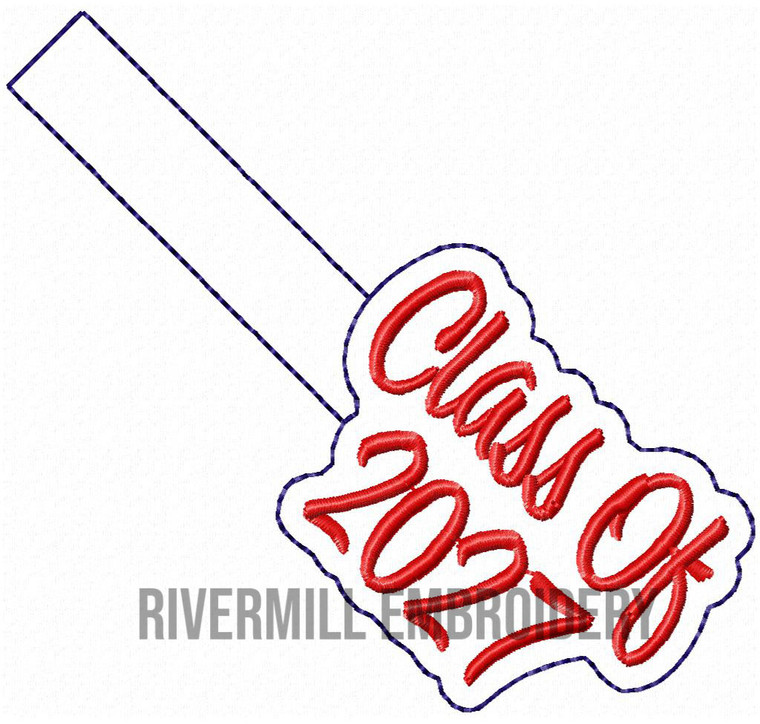 Class Of 2027 In The Hoop Snap Tab Key Fob Machine Embroidery Design