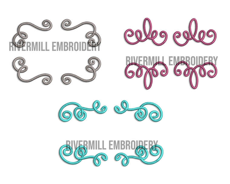 Monogram Frame Flourish Pack Machine Embroidery Design - Set #1