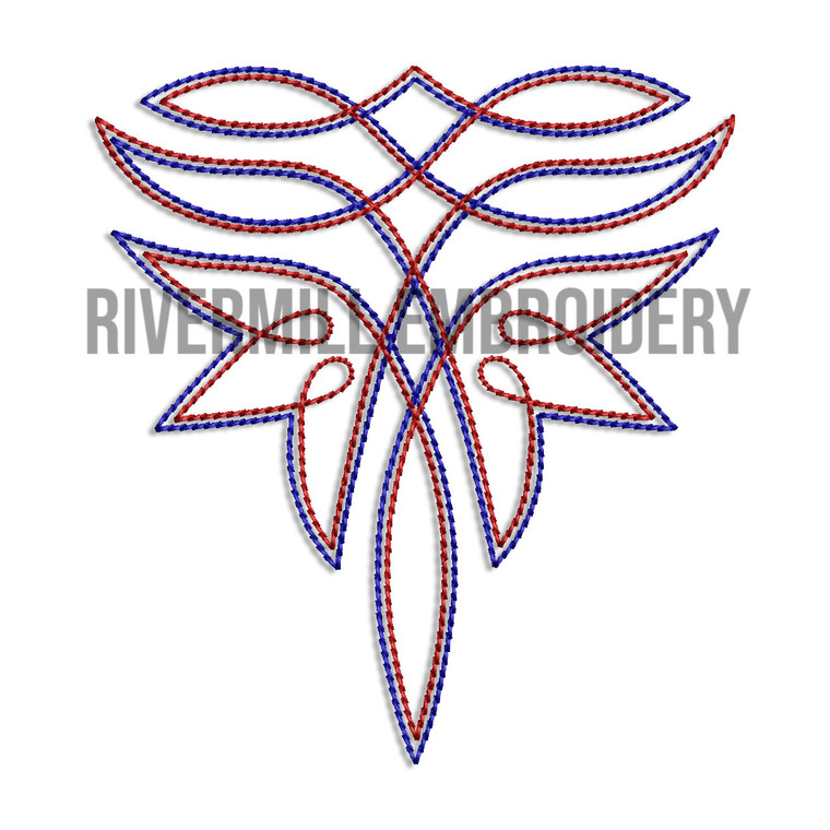 Western Cowboy Boot Toe Stitch Pattern Machine Embroidery Design #3
