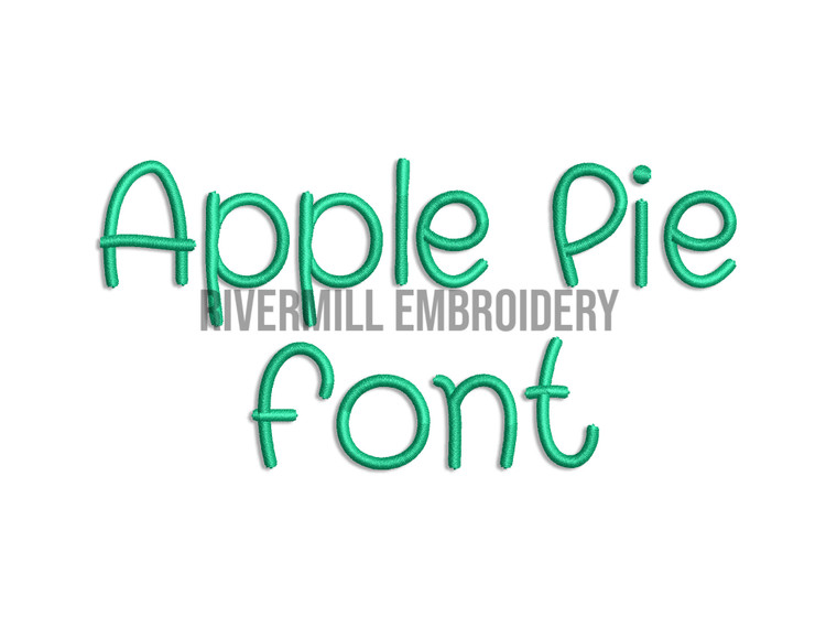 Apple Pie Machine Embroidery Font Alphabet