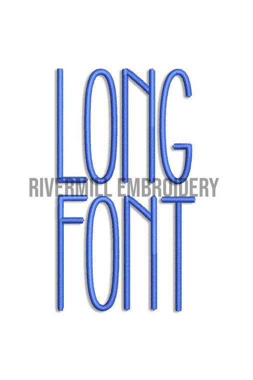 Long Machine Embroidery Font Alphabet