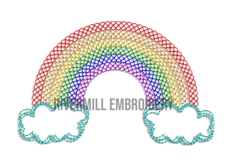 Quick Stitch Rainbow Machine Embroidery Design