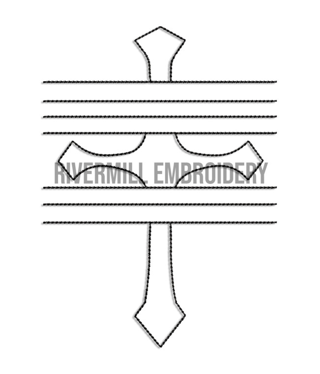 Western Cowboy Boot Toe Stitch Cross Pattern Machine Embroidery Design