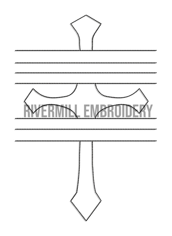 Large Western Cowboy Boot Toe Stitch Cross Pattern Machine Embroidery Design