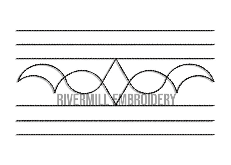 Western Cowboy Boot Toe Stitch Pattern Machine Embroidery Design #7