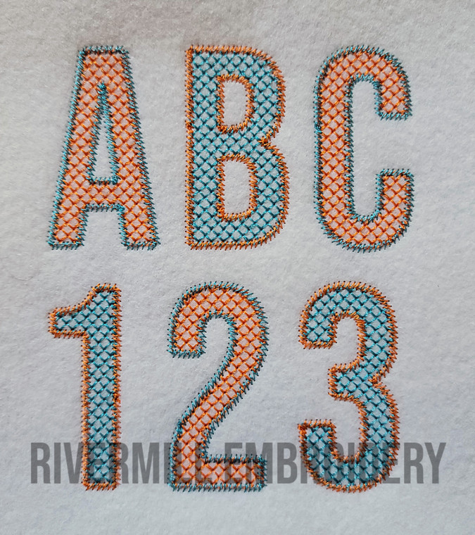 Walter Diamond Pattern Fill Machine Embroidery Alphabet