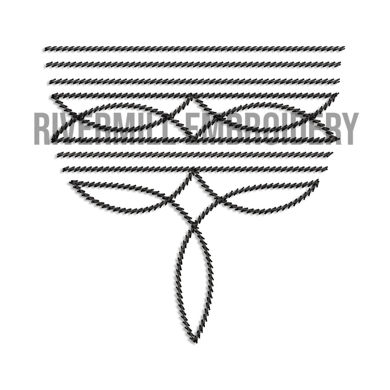 Stem Stitch Western Cowboy Boot Toe Stitch Pattern Machine Embroidery Design