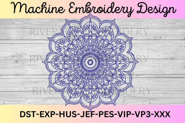 Bean Stitch Mandala Machine Embroidery Design