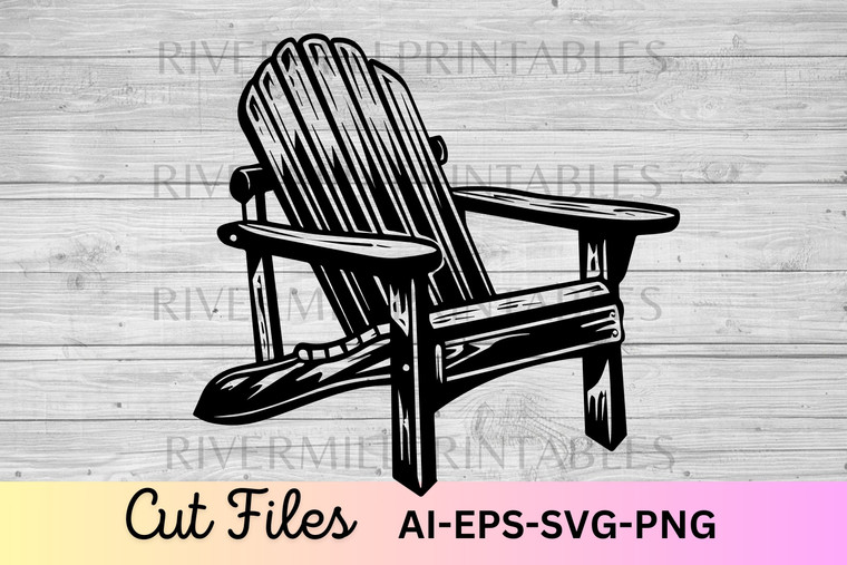 Adirondack Chair SVG AI EPS Cut File