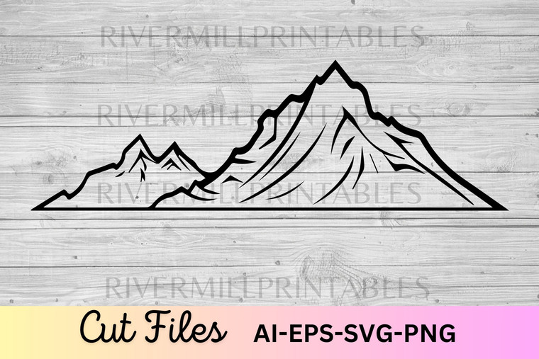 Mountains SVG EPS DXF Cut File