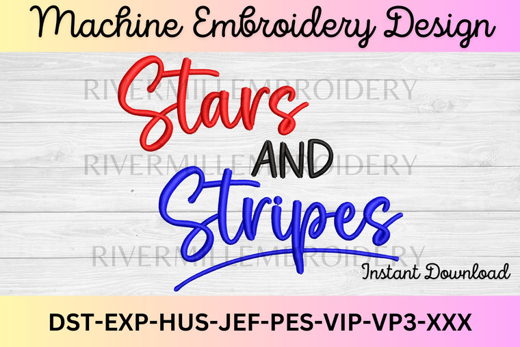 Stars & Stripes Embroidery Design